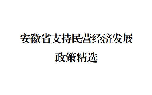 安徽省支持民營經(jīng)濟(jì)發(fā)展政策精選